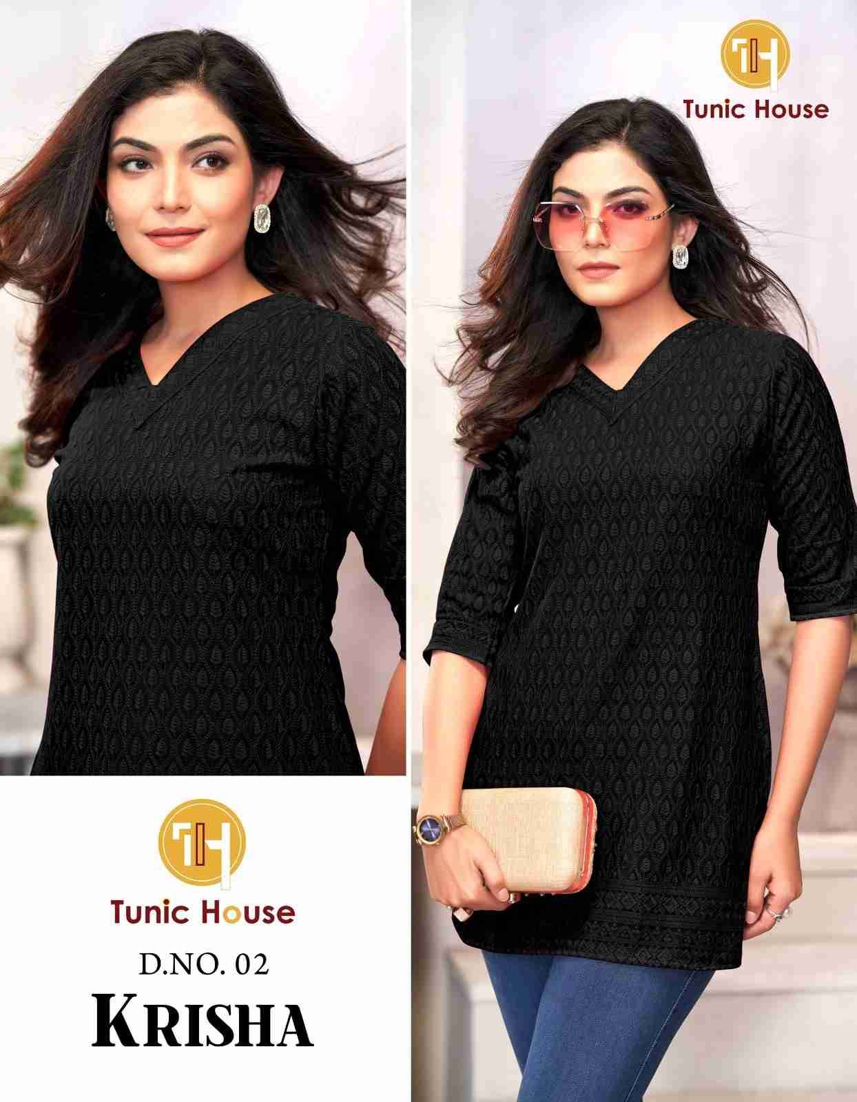 Krisha By Tunic House Designer Stylish Fancy Colorful Beautiful Party Wear & Ethnic Wear Collection Viscose Rayon With Work Tops At Wholesale Price