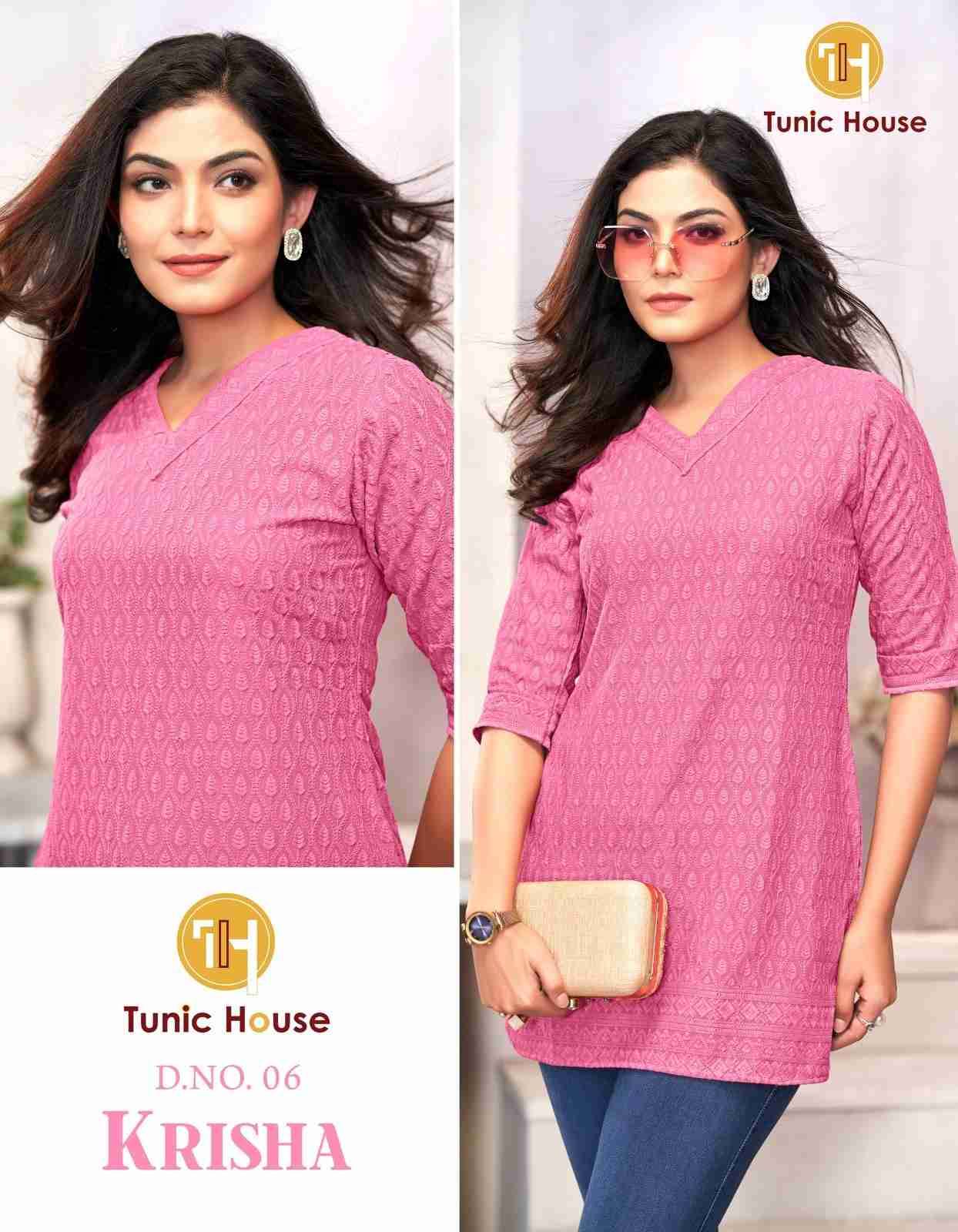 Krisha By Tunic House Designer Stylish Fancy Colorful Beautiful Party Wear & Ethnic Wear Collection Viscose Rayon With Work Tops At Wholesale Price