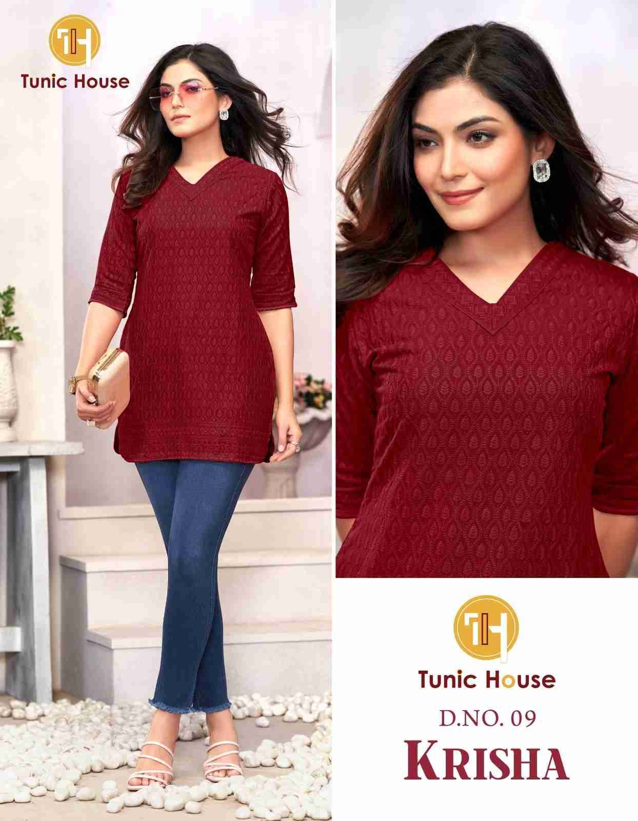 Krisha By Tunic House Designer Stylish Fancy Colorful Beautiful Party Wear & Ethnic Wear Collection Viscose Rayon With Work Tops At Wholesale Price