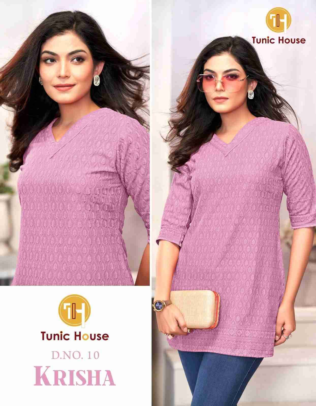 Krisha By Tunic House Designer Stylish Fancy Colorful Beautiful Party Wear & Ethnic Wear Collection Viscose Rayon With Work Tops At Wholesale Price