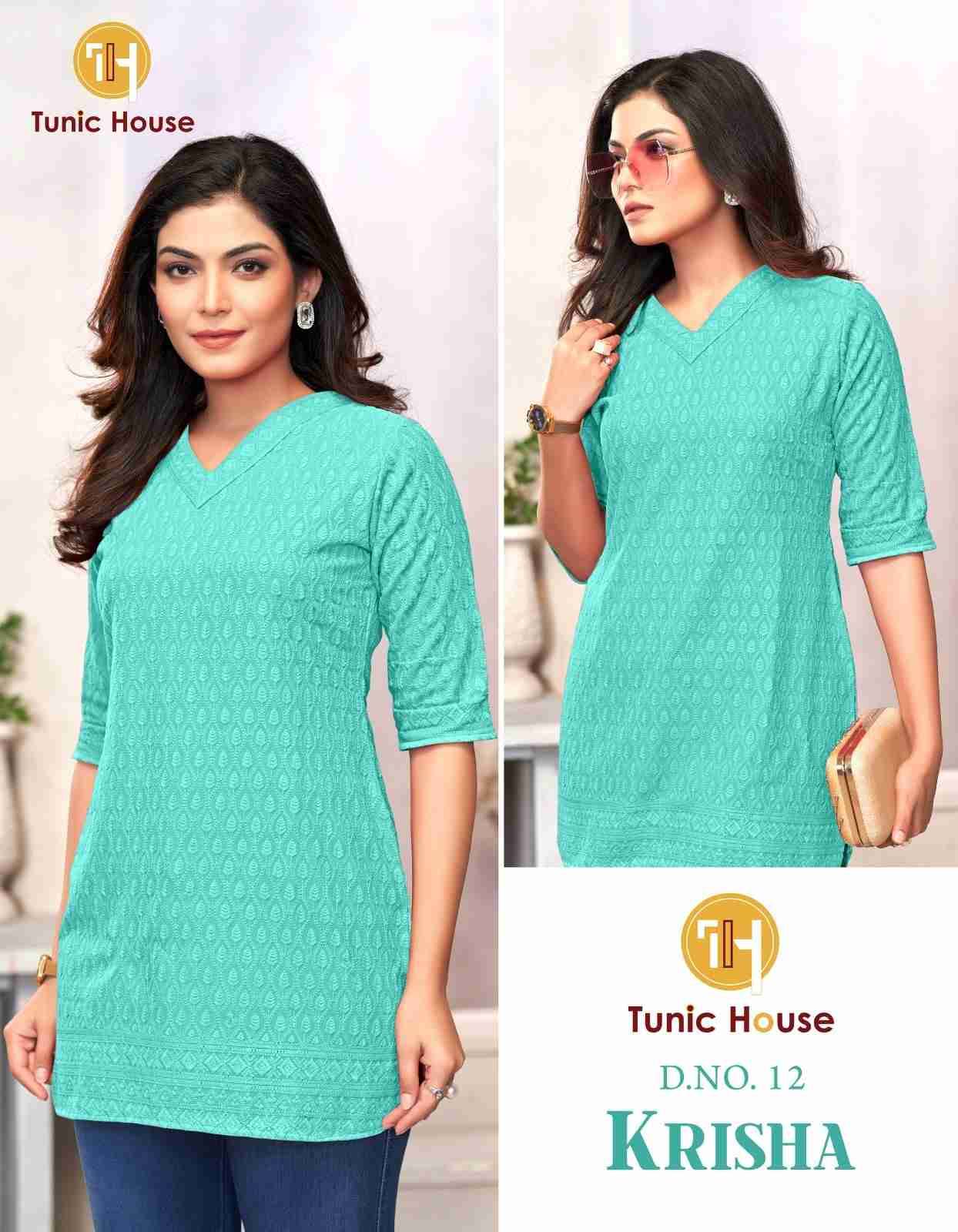 Krisha By Tunic House Designer Stylish Fancy Colorful Beautiful Party Wear & Ethnic Wear Collection Viscose Rayon With Work Tops At Wholesale Price