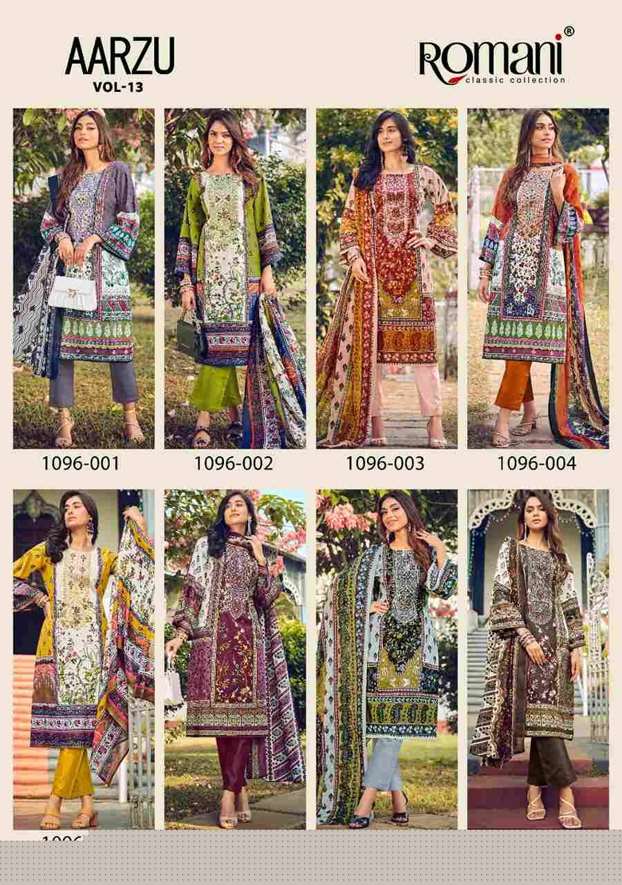 Aarzu Vol-13 By Romani 1096-001 To 1096-008 Series Beautiful Festive Suits Stylish Fancy Colorful Casual Wear & Ethnic Wear Soft Cotton Print Dresses At Wholesale Price