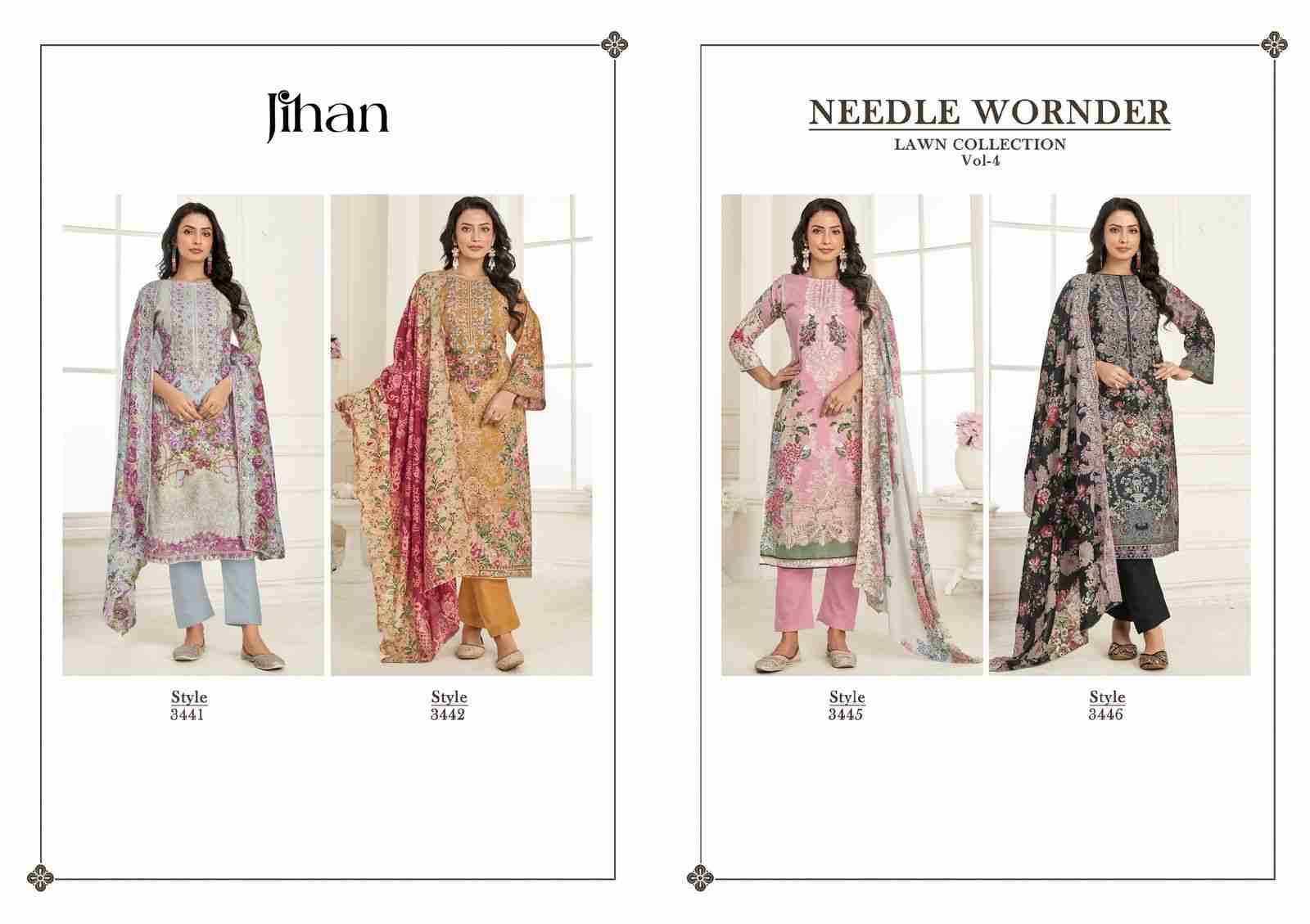 Needle Wonder Lawn Collection Vol-4-2 By Jihan Designer Pakistani Suits Beautiful Fancy Stylish Colorful Party Wear & Occasional Wear Pure Cotton Print Dresses At Wholesale Price
