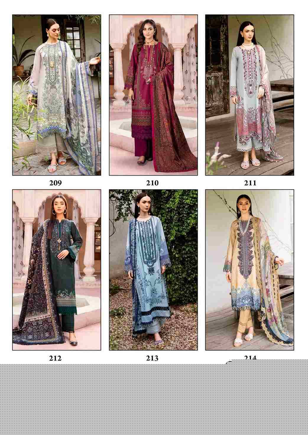 Gull Aahmed Lawn Collection Vol-25 By Gull Aahmed 209 To 214 Series Beautiful Festive Suits Stylish Fancy Colorful Casual Wear & Ethnic Wear Pure Lawn Dresses At Wholesale Price