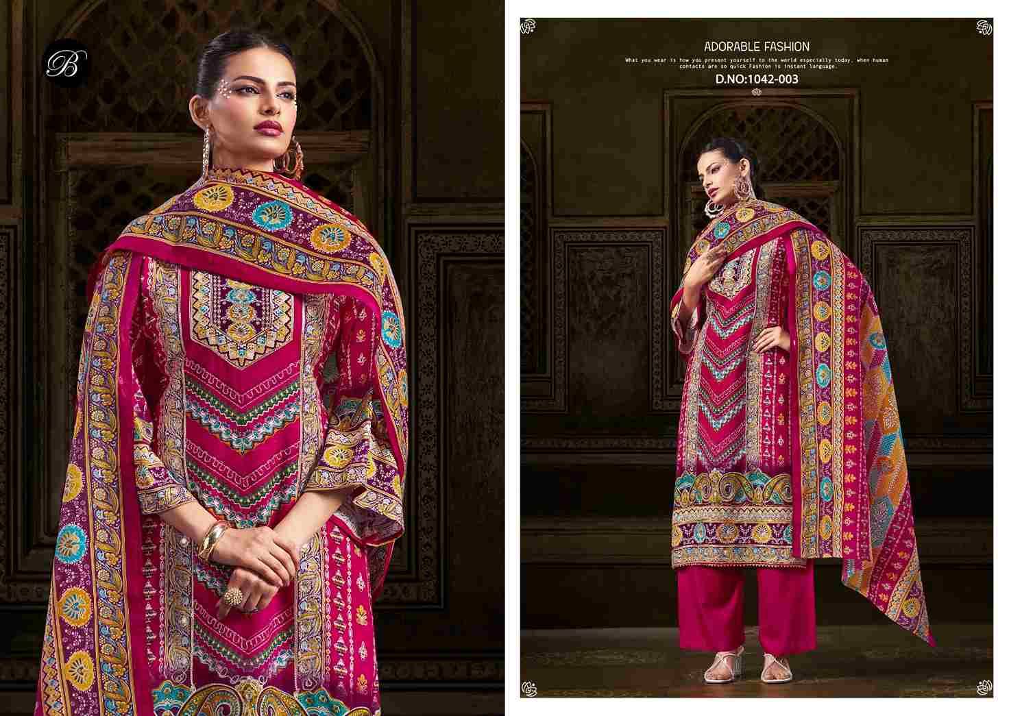 Musafir By Belliza 1042-001 To 1042-006 Series Beautiful Festive Suits Colorful Stylish Fancy Casual Wear & Ethnic Wear Pure Viscose Rayon Print Dresses At Wholesale Price