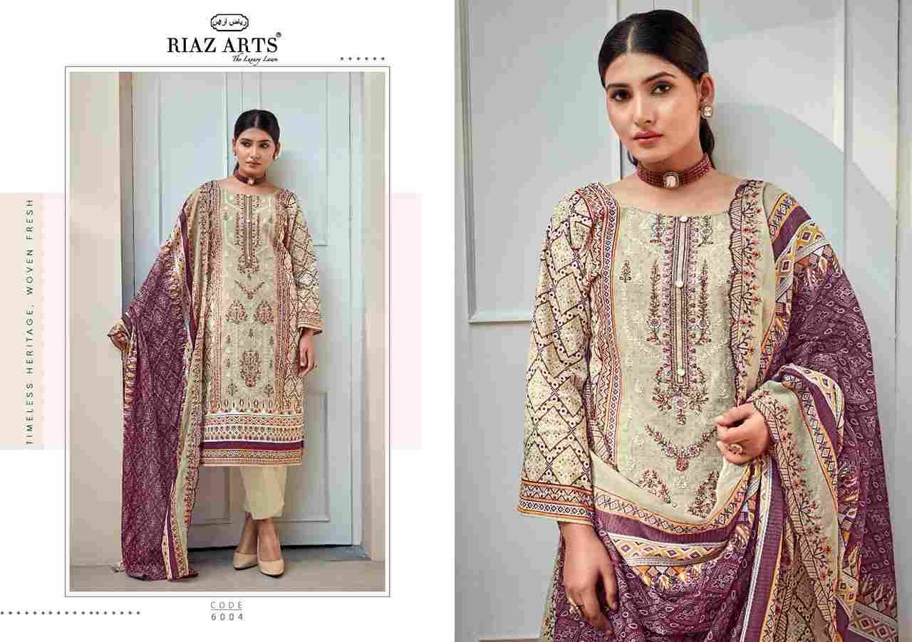 Bin Saeed Vol-6 By Riaz Arts 6001 To 6008 Series Beautiful Festive Suits Stylish Fancy Colorful Casual Wear & Ethnic Wear Pure Lawn Cotton Print Dresses At Wholesale Price