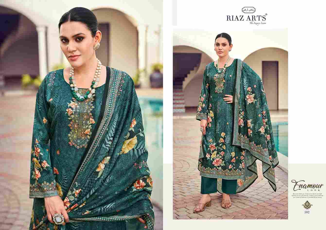 Anvika By Riaz Arts 101 To 104 Series Beautiful Festive Suits Stylish Fancy Colorful Casual Wear & Ethnic Wear Pure Cotton Print Dresses At Wholesale Price