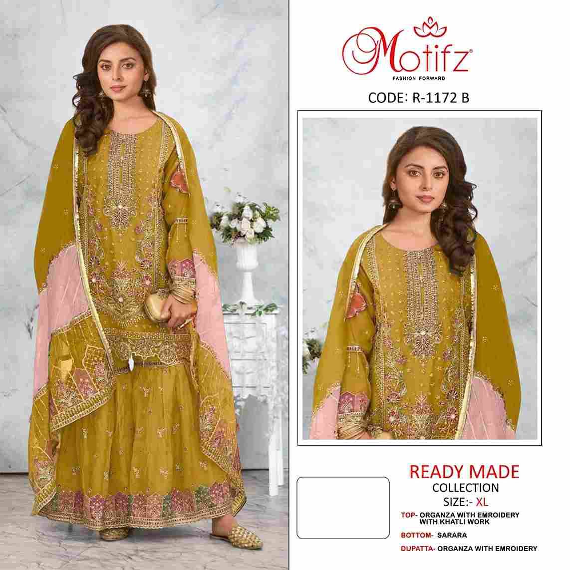 Motifz Hit Design 1172 Colours By Motifz 1172-A To 1172-D Series Beautiful Pakistani Suits Colorful Stylish Fancy Casual Wear & Ethnic Wear Organza Embroidered Dresses At Wholesale Price