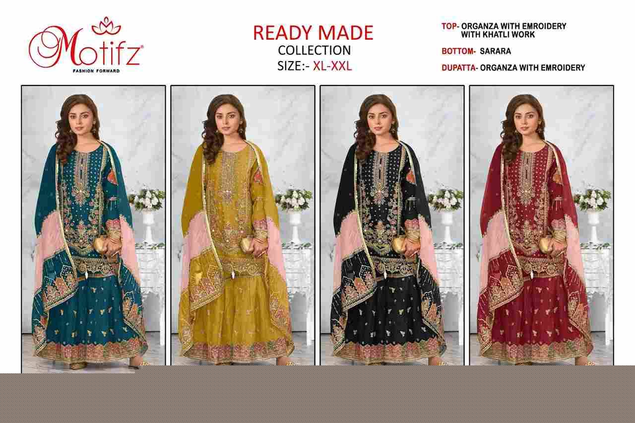 Motifz Hit Design 1172 Colours By Motifz 1172-A To 1172-D Series Beautiful Pakistani Suits Colorful Stylish Fancy Casual Wear & Ethnic Wear Organza Embroidered Dresses At Wholesale Price