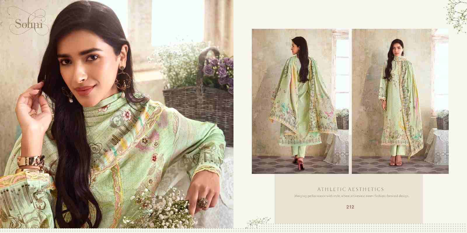 Spring By Sohni 211 To 214 Series Beautiful Suits Colorful Stylish Fancy Casual Wear & Ethnic Wear Pure Linen Digital Print Dresses At Wholesale Price