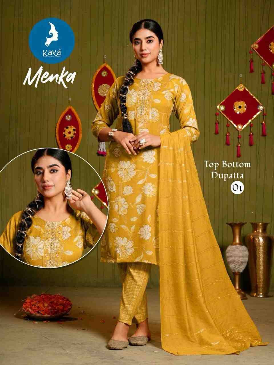 Menka By Kaya 01 To 06 Series Beautiful Stylish Festive Suits Fancy Colorful Casual Wear & Ethnic Wear & Ready To Wear Two Tone Capsule Dresses At Wholesale Price