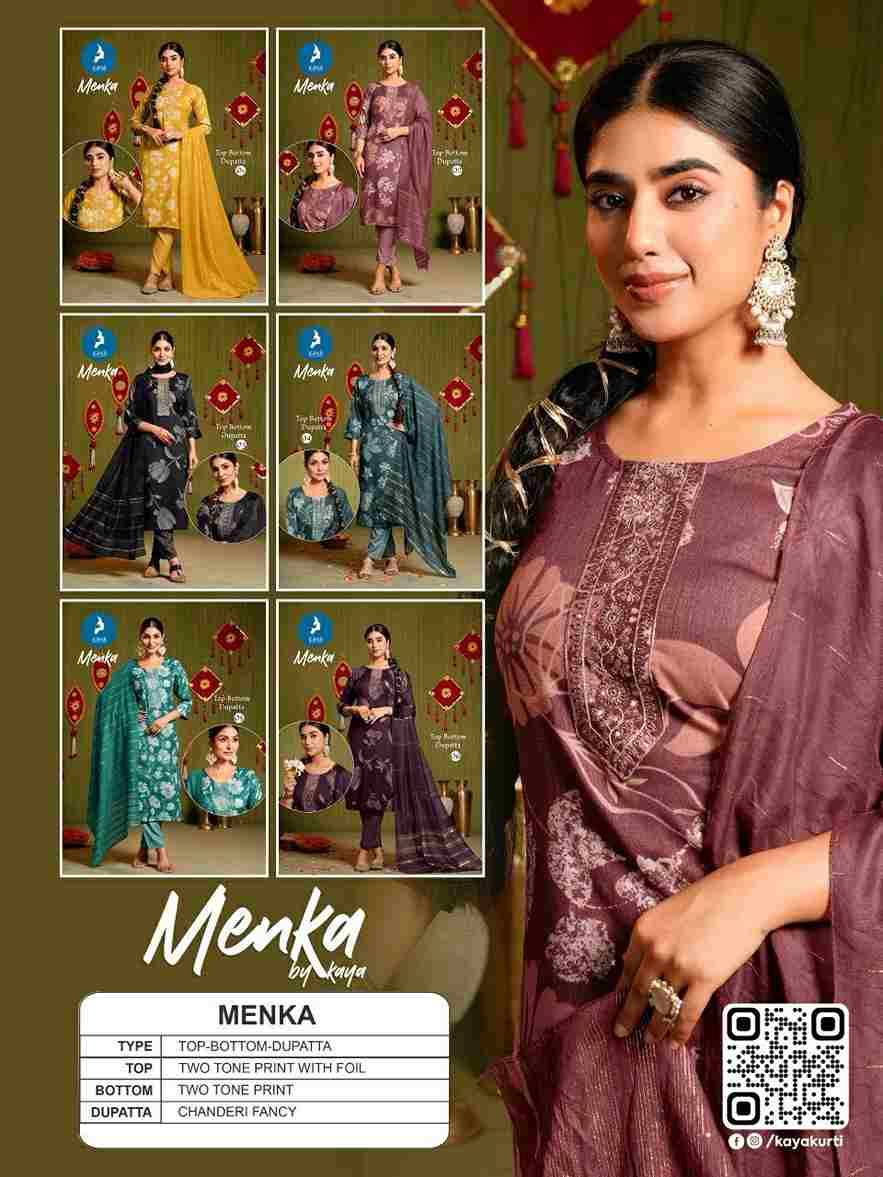 Menka By Kaya 01 To 06 Series Beautiful Stylish Festive Suits Fancy Colorful Casual Wear & Ethnic Wear & Ready To Wear Two Tone Capsule Dresses At Wholesale Price