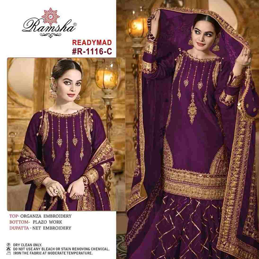 Ramsha 1116 Colours By Ramsha 1116-A To 1116-D Series Designer Pakistani Suits Beautiful Fancy Colorful Stylish Party Wear & Occasional Wear Organza Embroidered Dresses At Wholesale Price