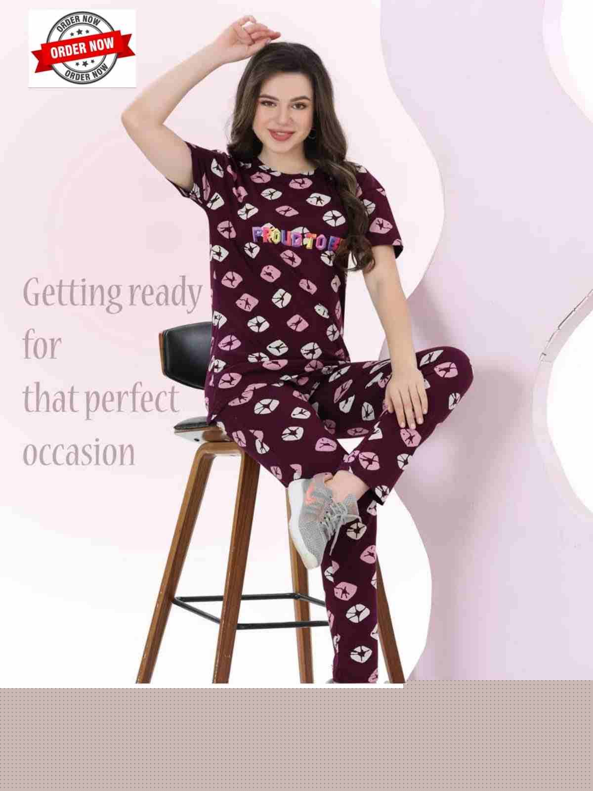 325-B By Kaamiri 01 To 06 Series Beautiful Stylish Fancy Colorful Casual Wear & Ethnic Wear Hosiery Cotton Night Suits At Wholesale Price