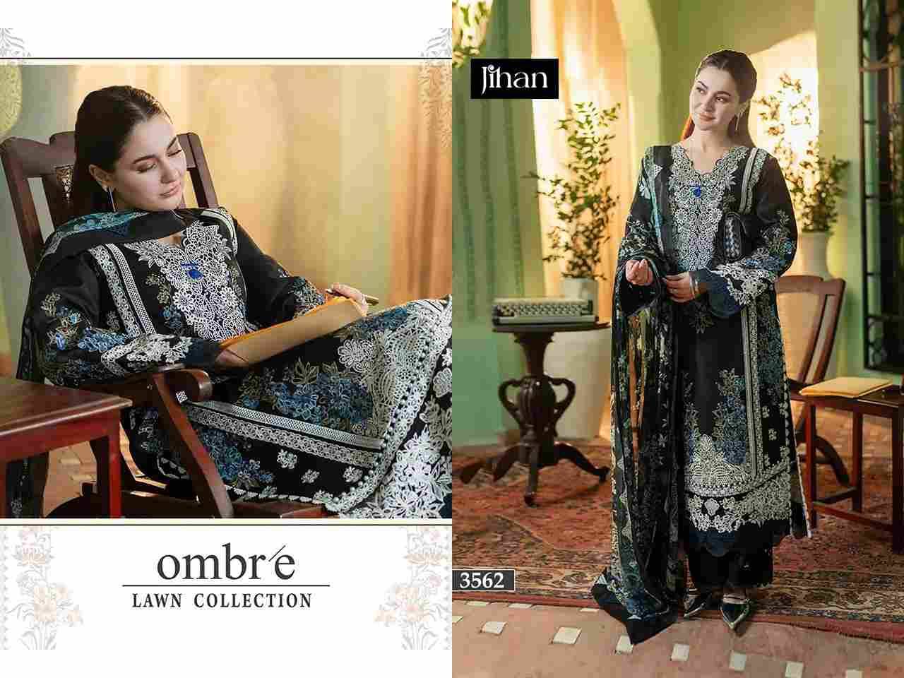 Ombre Lawn Collection By Jihan 3562 To 3564 Series Designer Pakistani Suits Beautiful Fancy Stylish Colorful Party Wear & Occasional Wear Cotton Dresses At Wholesale Price
