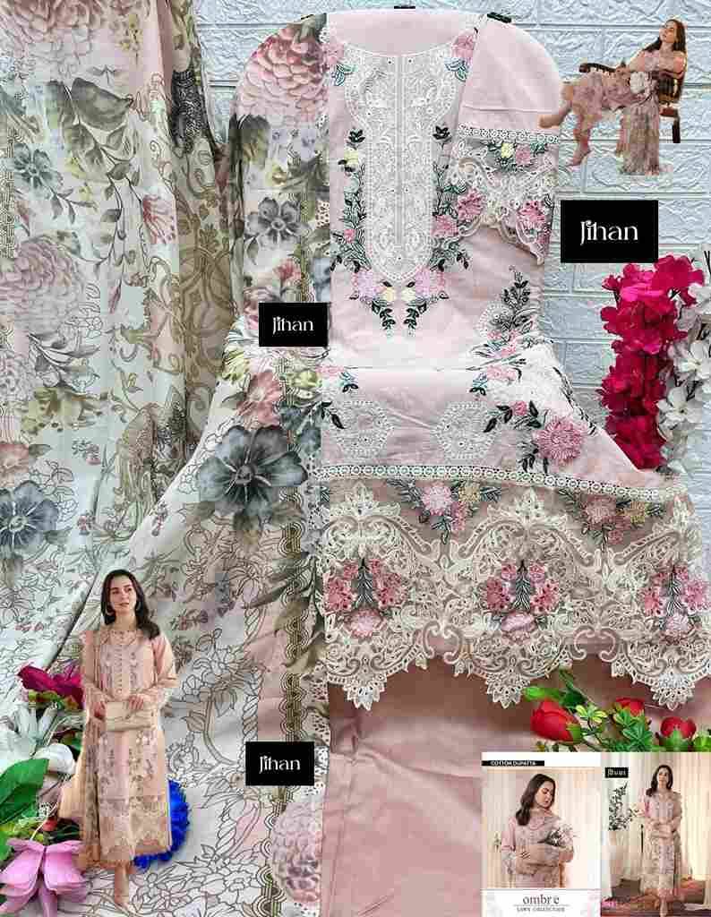 Ombre Lawn Collection By Jihan 3562 To 3564 Series Designer Pakistani Suits Beautiful Fancy Stylish Colorful Party Wear & Occasional Wear Cotton Dresses At Wholesale Price