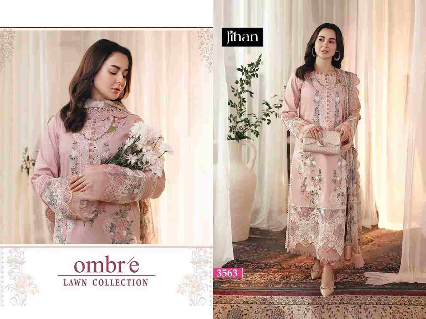 Ombre Lawn Collection By Jihan 3562 To 3564 Series Designer Pakistani Suits Beautiful Fancy Stylish Colorful Party Wear & Occasional Wear Cotton Dresses At Wholesale Price