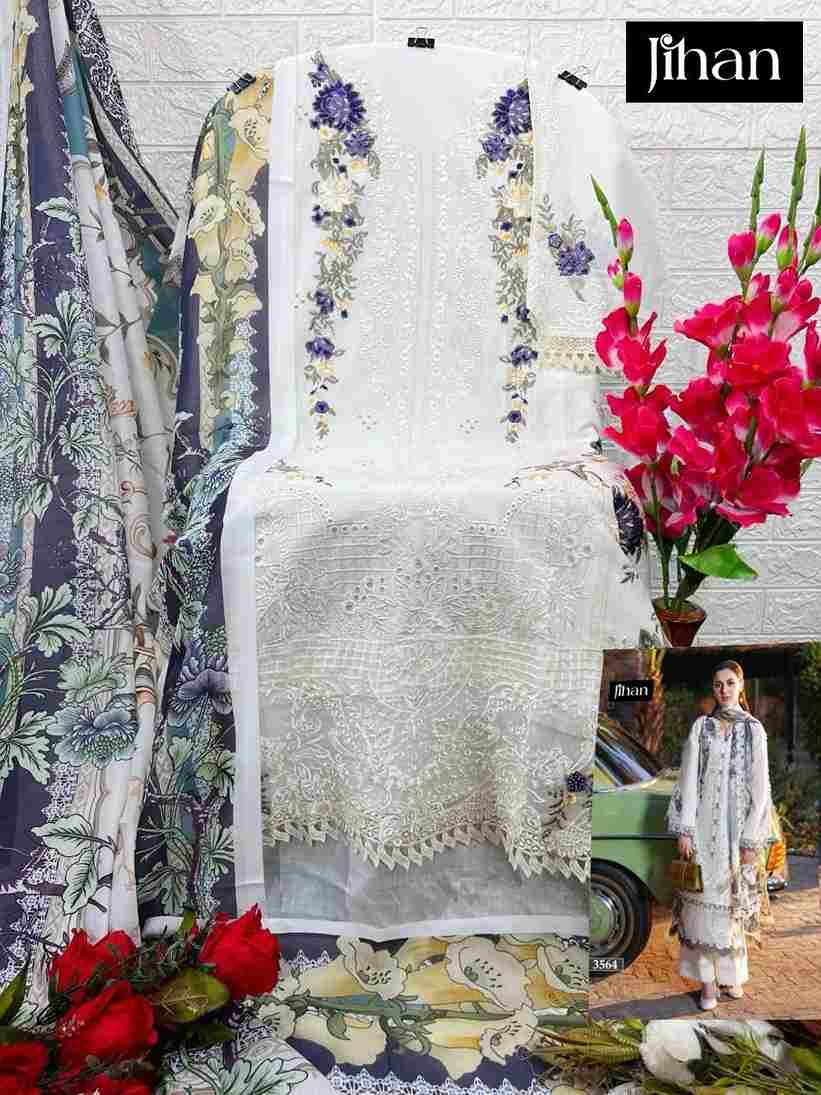 Ombre Lawn Collection By Jihan 3562 To 3564 Series Designer Pakistani Suits Beautiful Fancy Stylish Colorful Party Wear & Occasional Wear Cotton Dresses At Wholesale Price