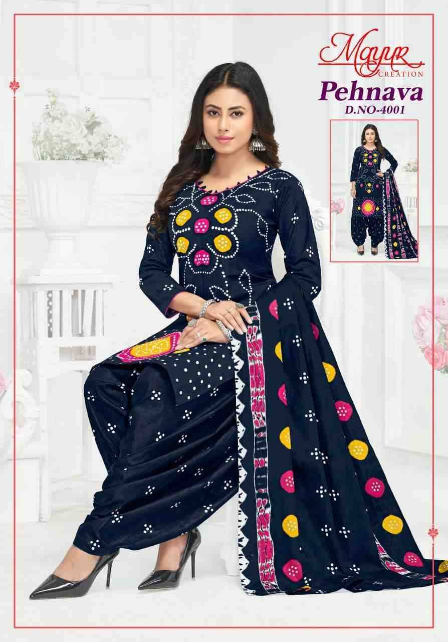 Pehnava Vol-4 By Mayur Creation 4001 To 4010 Series Beautiful Festive Suits Stylish Fancy Colorful Casual Wear & Ethnic Wear Heavy Cotton Print Dresses At Wholesale Price