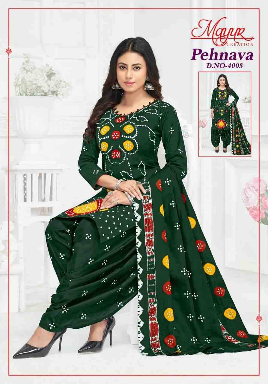 Pehnava Vol-4 By Mayur Creation 4001 To 4010 Series Beautiful Festive Suits Stylish Fancy Colorful Casual Wear & Ethnic Wear Heavy Cotton Print Dresses At Wholesale Price