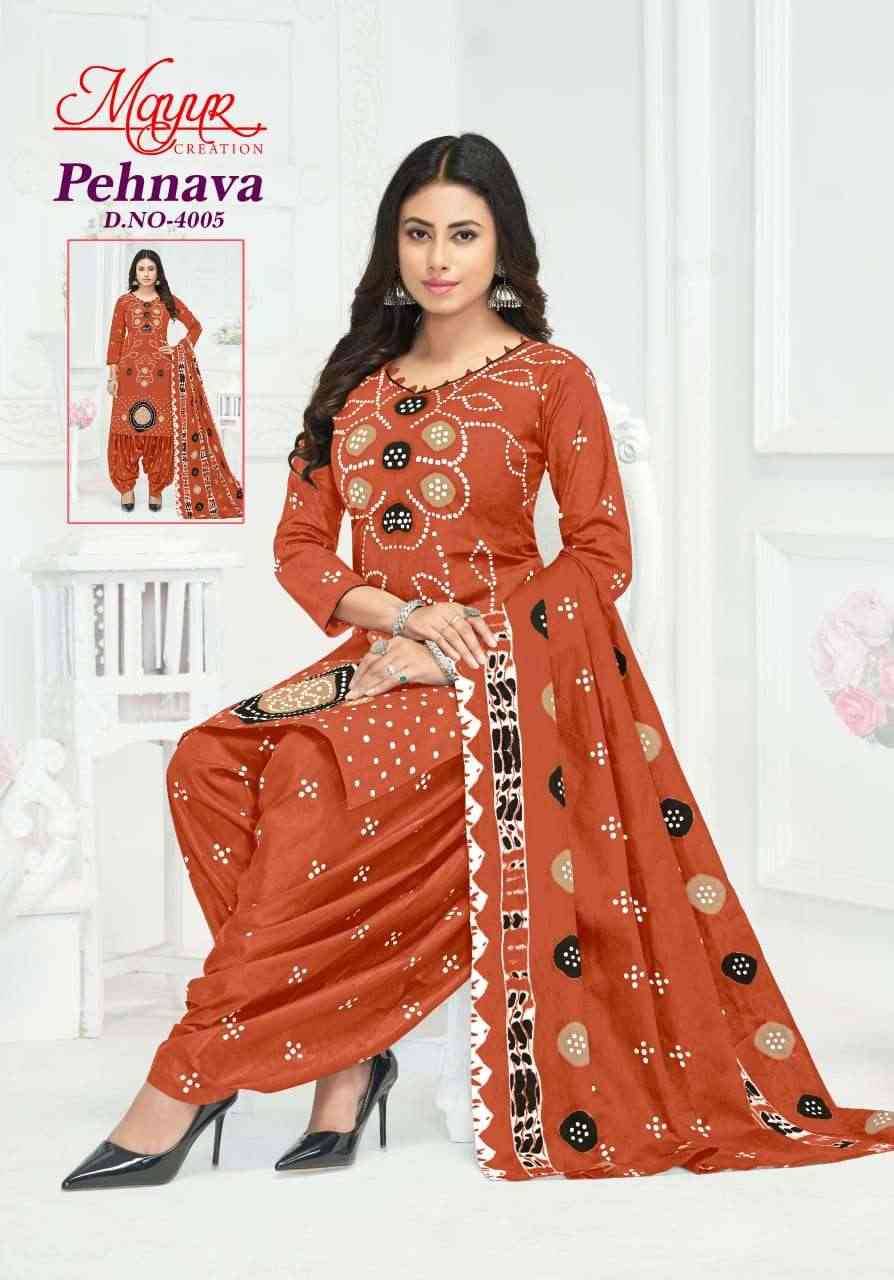 Pehnava Vol-4 By Mayur Creation 4001 To 4010 Series Beautiful Festive Suits Stylish Fancy Colorful Casual Wear & Ethnic Wear Heavy Cotton Print Dresses At Wholesale Price