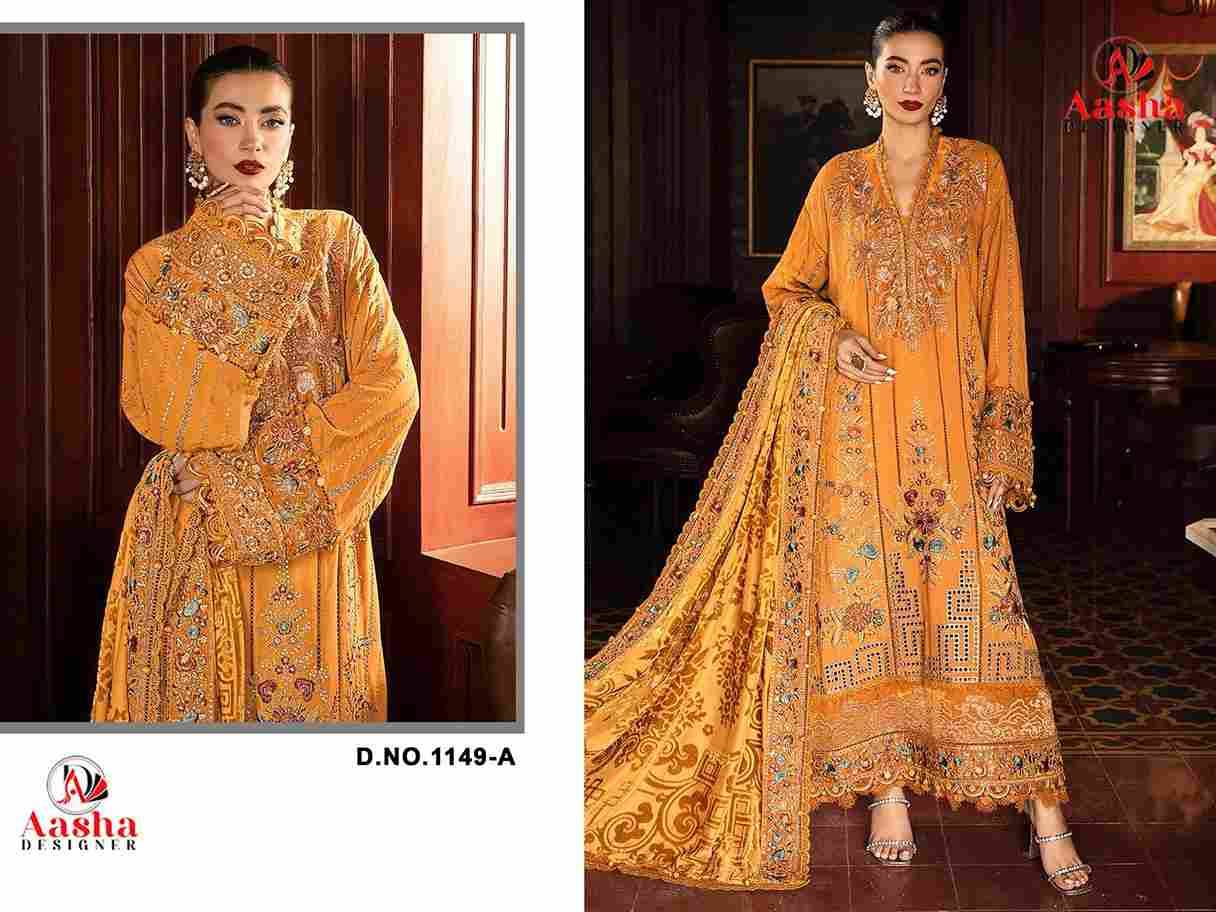 Aasha 1149 Colours By Aasha Designer 1149-A To 1149-D Series Pakistani Suits Beautiful Fancy Colorful Stylish Party Wear & Occasional Wear Heavy Rayon Embroidery Dresses At Wholesale Price