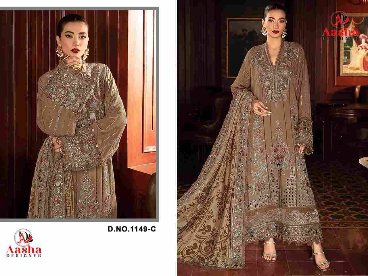 Aasha 1149 Colours By Aasha Designer 1149-A To 1149-D Series Pakistani Suits Beautiful Fancy Colorful Stylish Party Wear & Occasional Wear Heavy Rayon Embroidery Dresses At Wholesale Price