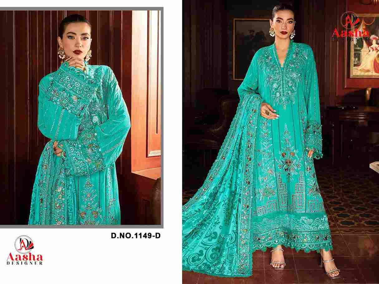 Aasha 1149 Colours By Aasha Designer 1149-A To 1149-D Series Pakistani Suits Beautiful Fancy Colorful Stylish Party Wear & Occasional Wear Heavy Rayon Embroidery Dresses At Wholesale Price