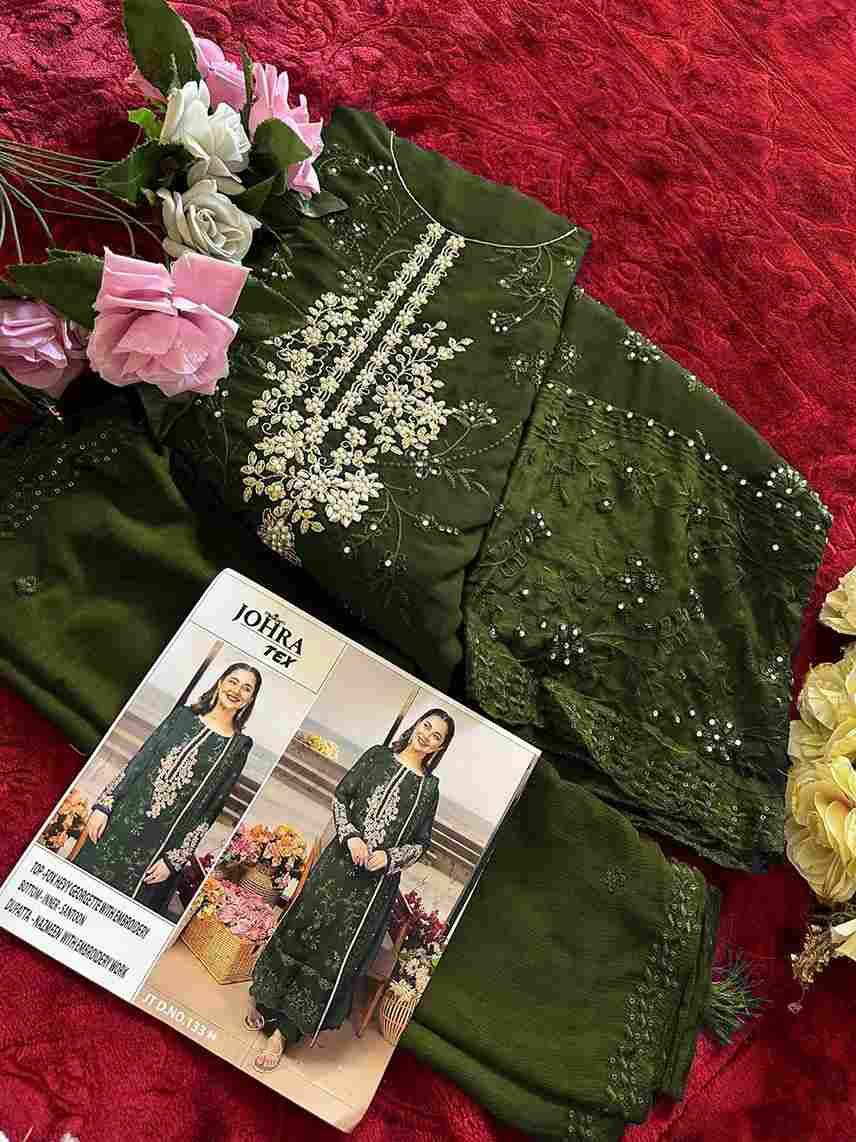 Johra Hit Design 133-H By Johra Tex Beautiful Pakistani Suits Colorful Stylish Fancy Casual Wear & Ethnic Wear Faux Georgette Embroidered Dresses At Wholesale Price
