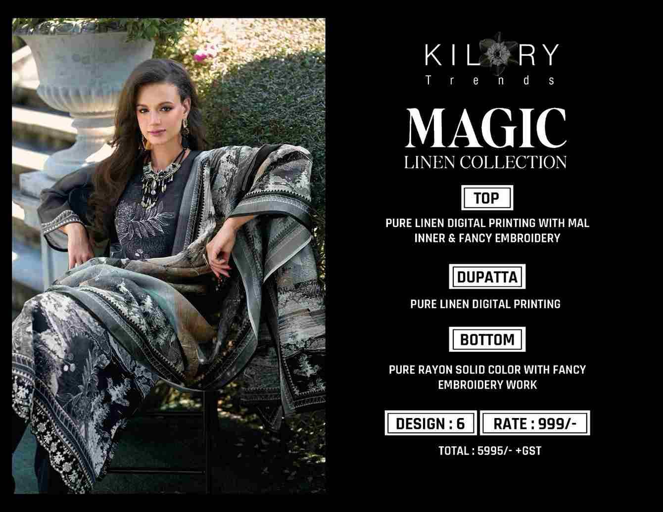 Magic By Kilory 1421 To 1426 Series Beautiful Suits Colorful Stylish Fancy Casual Wear & Ethnic Wear Pure Linen Dresses At Wholesale Price
