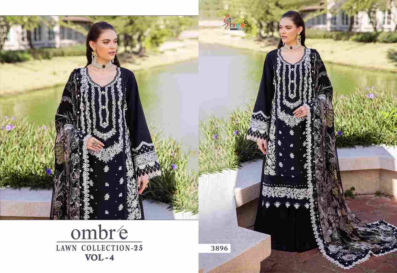 Ombre Lawn Collection-25 Vol-4 By Shree Fabs 3894 To 3900 Series Beautiful Pakistani Suits Stylish Fancy Colorful Party Wear & Occasional Wear Pure Cotton Embroidery Dresses At Wholesale Price