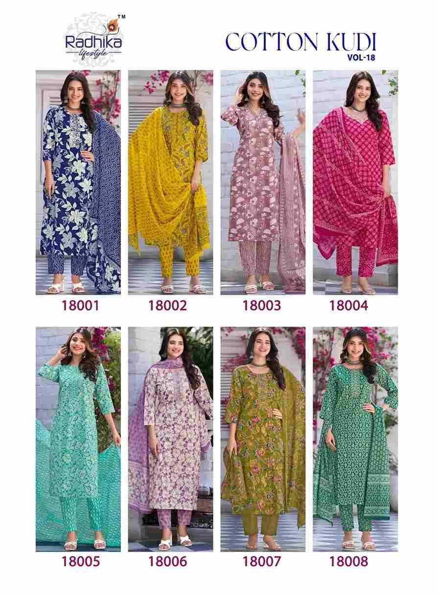 Cotton Kudi Vol-18 By Radhika Lifestyle 18001 To 18008 Series Beautiful Festive Suits Colorful Stylish Fancy Casual Wear & Ethnic Wear Cotton Print Dresses At Wholesale Price