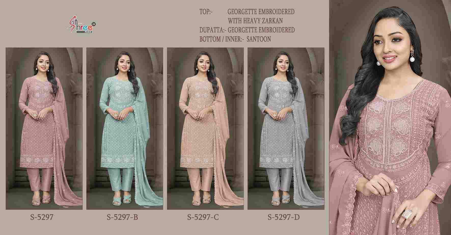 Shree Fabs Hit Design S-5297 Colours By Shree Fabs S-5297-A To S-5297-D Series Beautiful Stylish Pakistani Suits Fancy Colorful Casual Wear & Ethnic Wear & Ready To Wear Heavy Georgette Embroidery Dresses At Wholesale Price