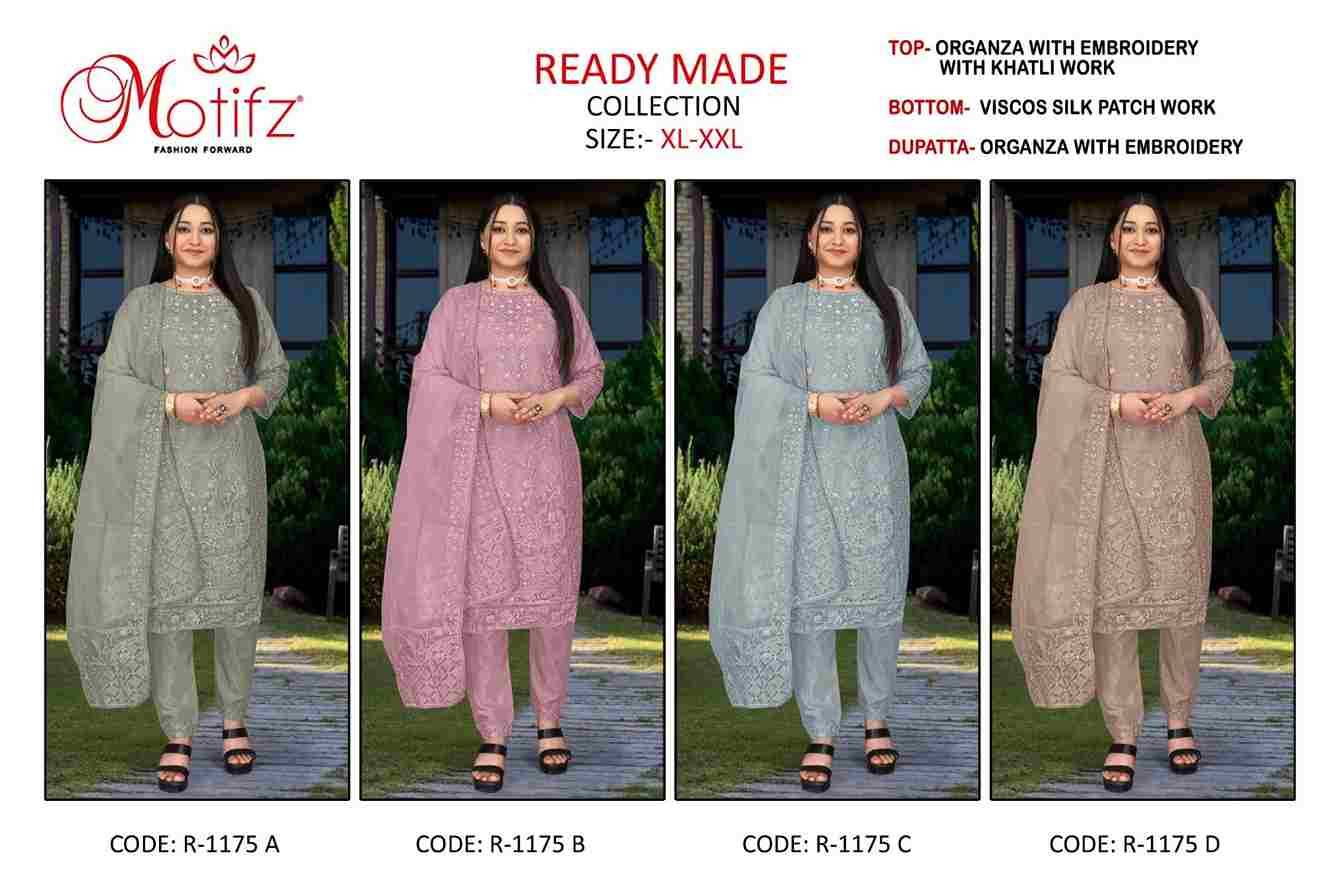 Motifz Hit Design 1175 Colours By Motifz 1175-A To 1175-D Series Beautiful Pakistani Suits Colorful Stylish Fancy Casual Wear & Ethnic Wear Organza Embroidered Dresses At Wholesale Price