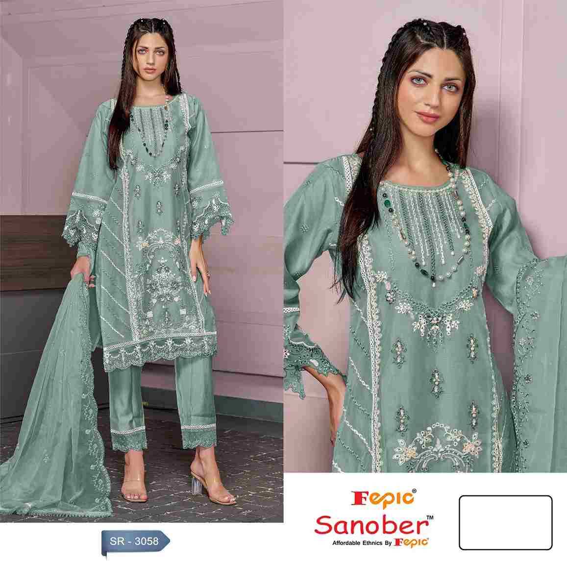 Fepic 3058 Colours By Fepic 3058-A To 3058-C Series Beautiful Pakistani Suits Colorful Stylish Fancy Casual Wear & Ethnic Wear Organza Embroidered Dresses At Wholesale Price