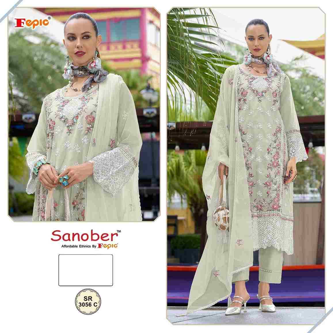 Fepic 3056 Colours By Fepic 3056-A To 3056-C Series Beautiful Pakistani Suits Colorful Stylish Fancy Casual Wear & Ethnic Wear Organza Embroidered Dresses At Wholesale Price