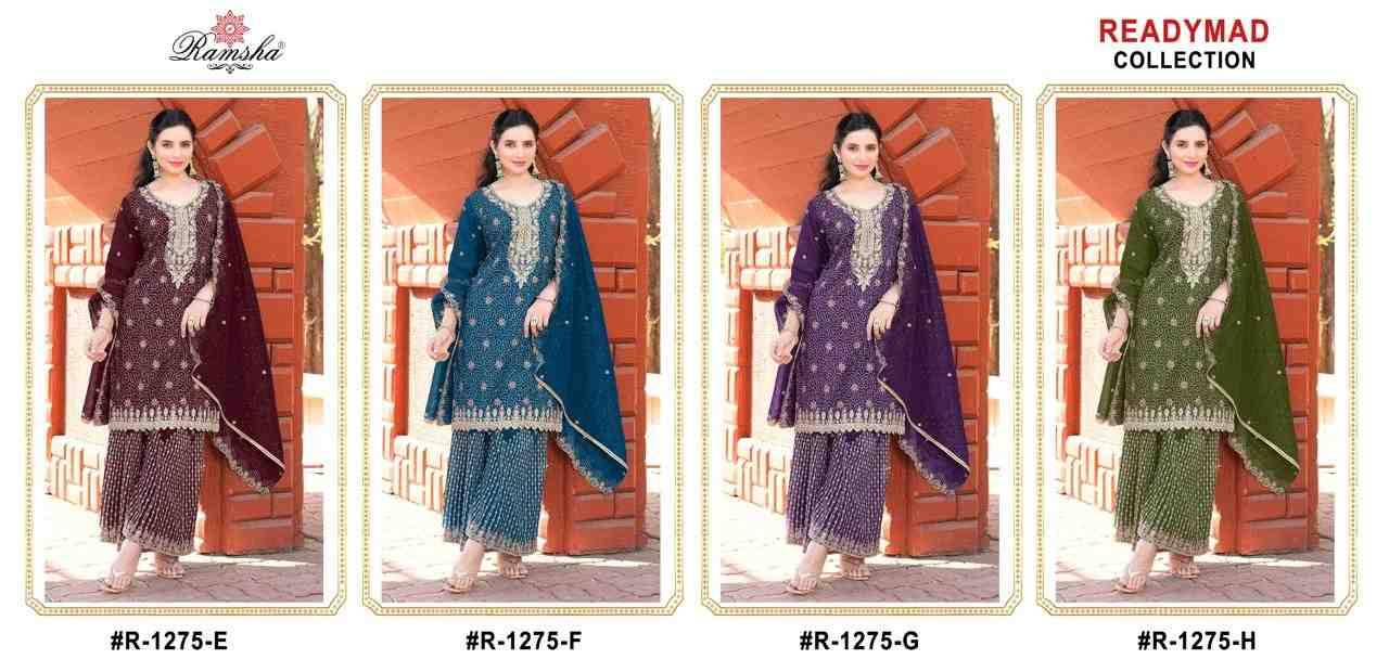 Ramsha 1275 Colours Vol-2 By Ramsha 1275-E To 1275-H Series Beautiful Pakistani Suits Colorful Stylish Fancy Casual Wear & Ethnic Wear Fancy Dresses At Wholesale Price