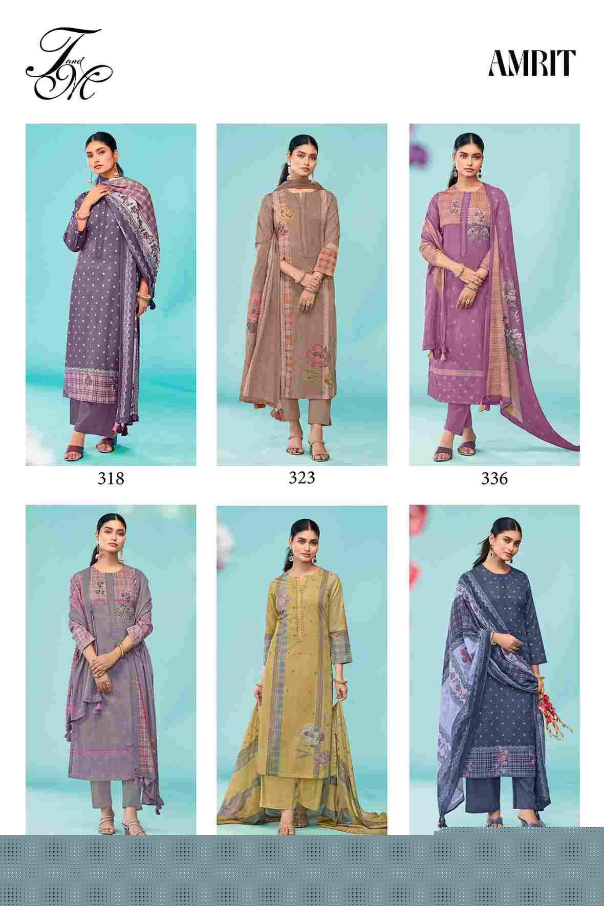 Amrit By T And M Designer Studio Beautiful Festive Suits Colorful Stylish Fancy Casual Wear & Ethnic Wear Pure Cotton Lawn Dresses At Wholesale Price
