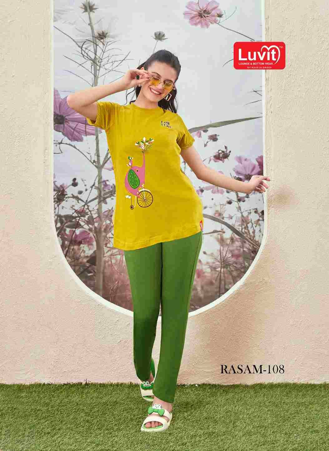 Rasam By Luvit 101 To 108 Series Beautiful Stylish Fancy Colorful Casual Wear & Ethnic Wear 4Way Lycra Night Suits At Wholesale Price