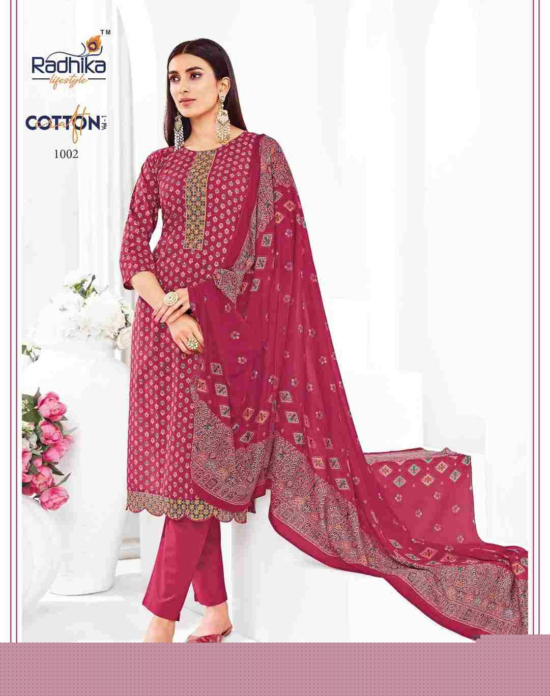 Cotton Craft Vol-1 By Radhika Lifestyle 1001 To 1008 Series Beautiful Festive Suits Colorful Stylish Fancy Casual Wear & Ethnic Wear Cotton Print Dresses At Wholesale Price