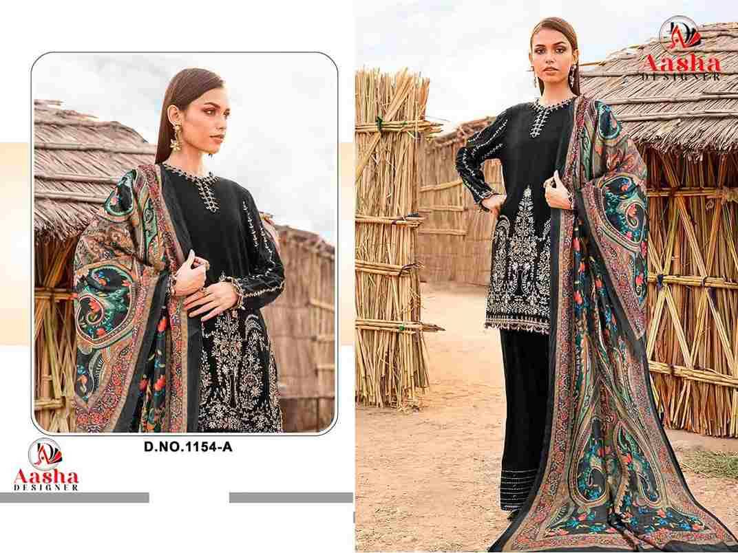 Aasha 1154 Colours By Aasha Designer 1154-A To 1154-D Series Pakistani Suits Beautiful Fancy Colorful Stylish Party Wear & Occasional Wear Heavy Rayon Embroidery Dresses At Wholesale Price