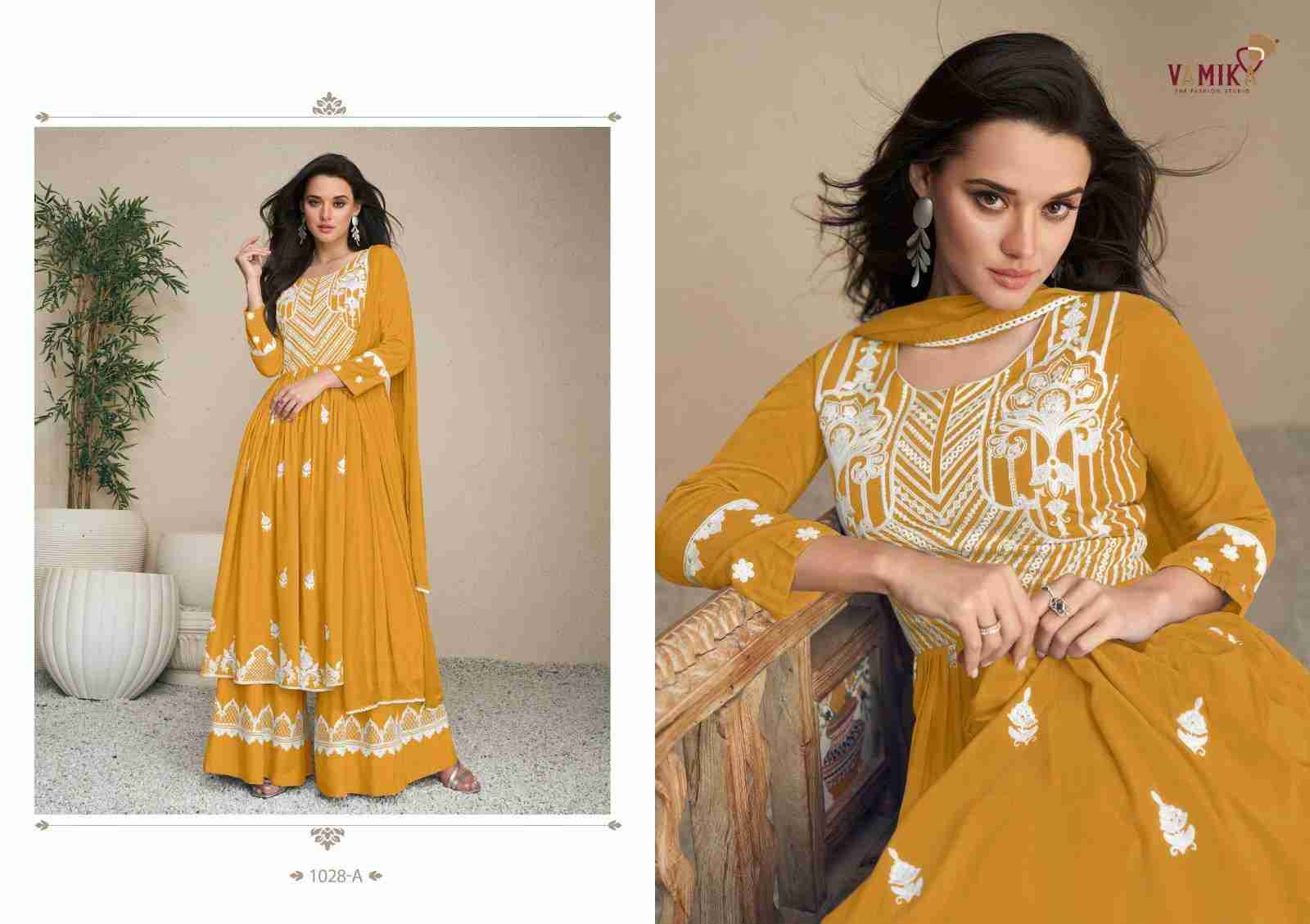 Lakhnavi Vol-5 Light List By Vamika 1028-A To 1028-E Series Beautiful Stylish Sharara Suits Fancy Colorful Casual Wear & Ethnic Wear & Ready To Wear Pure Rayon Printed Dresses At Wholesale Price