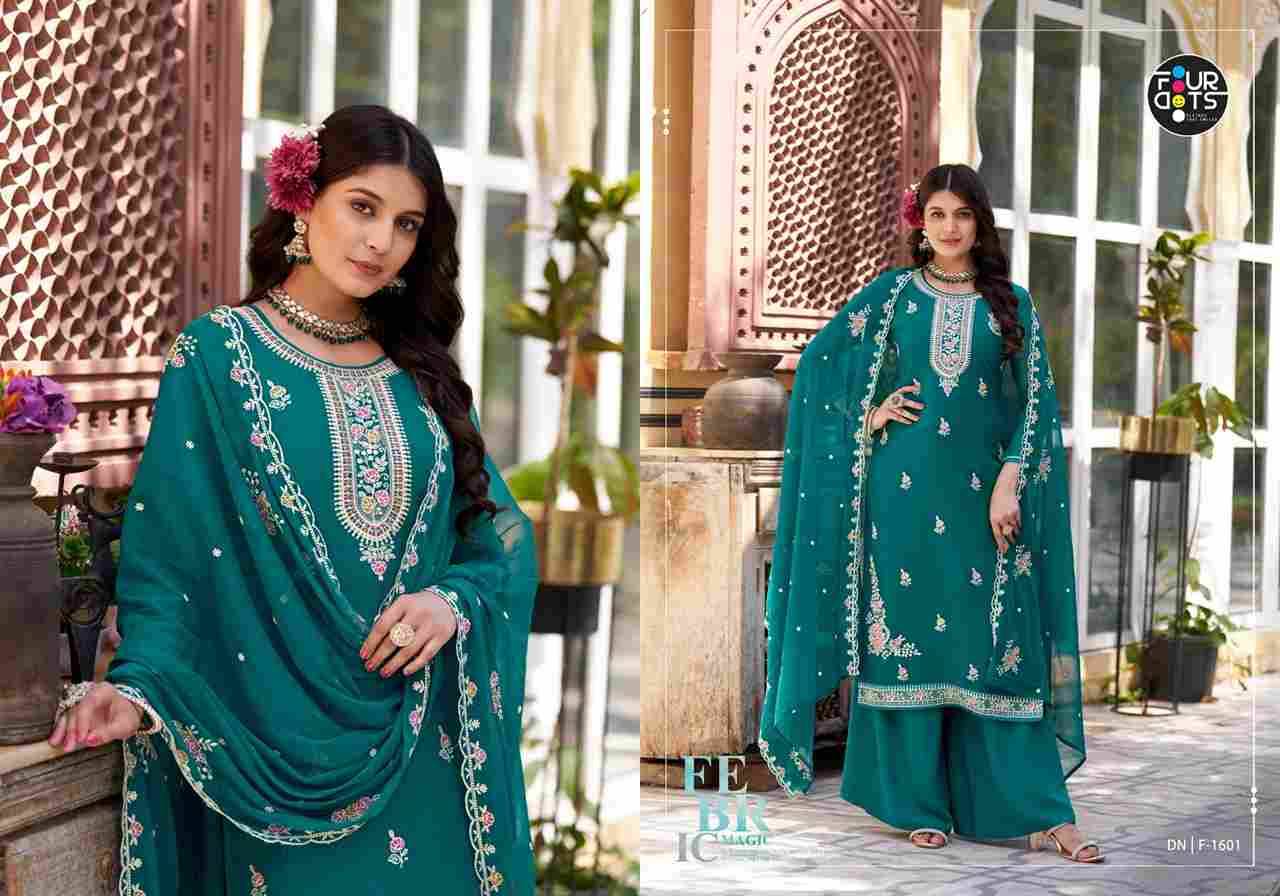 Deeva By Four Dots 1601 To 1604 Series Beautiful Stylish Festive Suits Fancy Colorful Casual Wear & Ethnic Wear & Ready To Wear Silk With Work Dresses At Wholesale Price