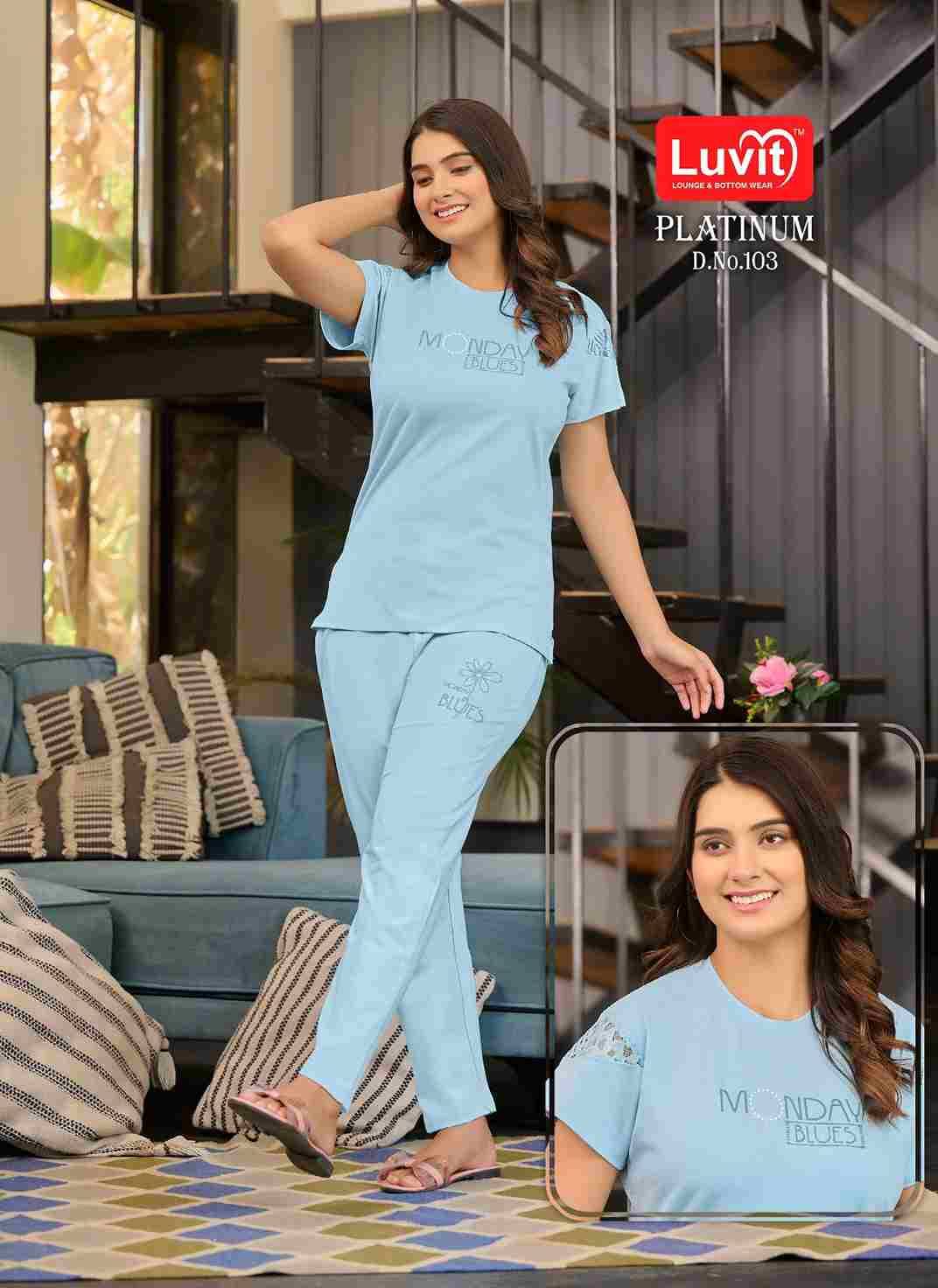 Platinum By Luvit 101 To 108 Series Beautiful Stylish Fancy Colorful Casual Wear & Ethnic Wear Tencel Night Suits At Wholesale Price