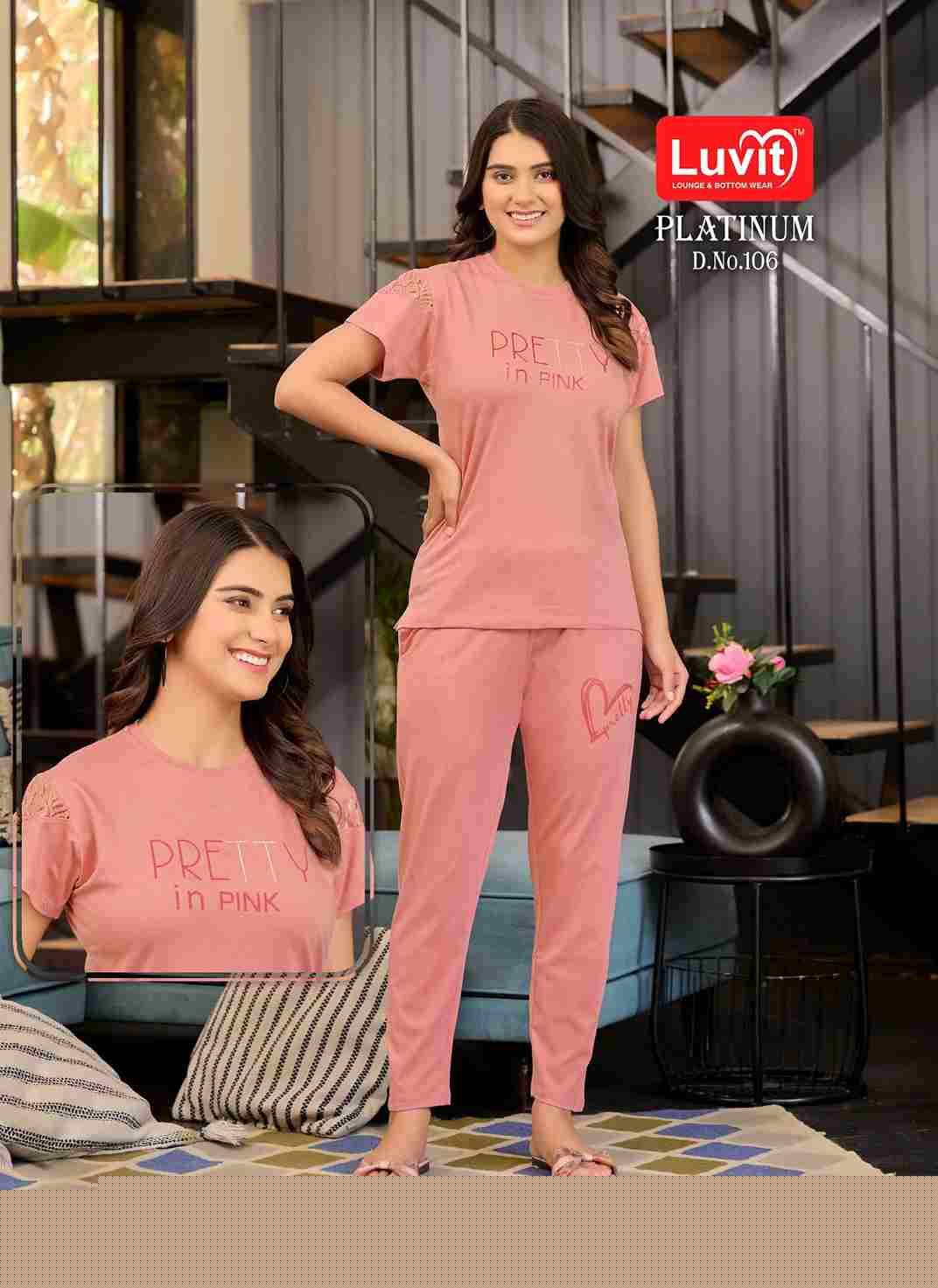 Platinum By Luvit 101 To 108 Series Beautiful Stylish Fancy Colorful Casual Wear & Ethnic Wear Tencel Night Suits At Wholesale Price