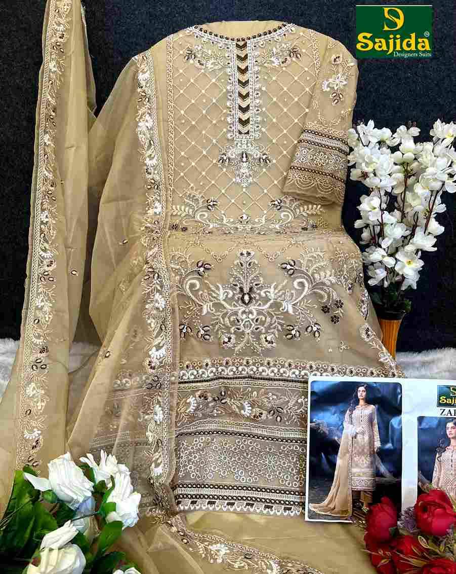 Zara By Sajida Designer Suits 1014-A To 1014-D Series Beautiful Pakistani Suits Colorful Stylish Fancy Casual Wear & Ethnic Wear Heavy Organza Embroidered Dresses At Wholesale Price