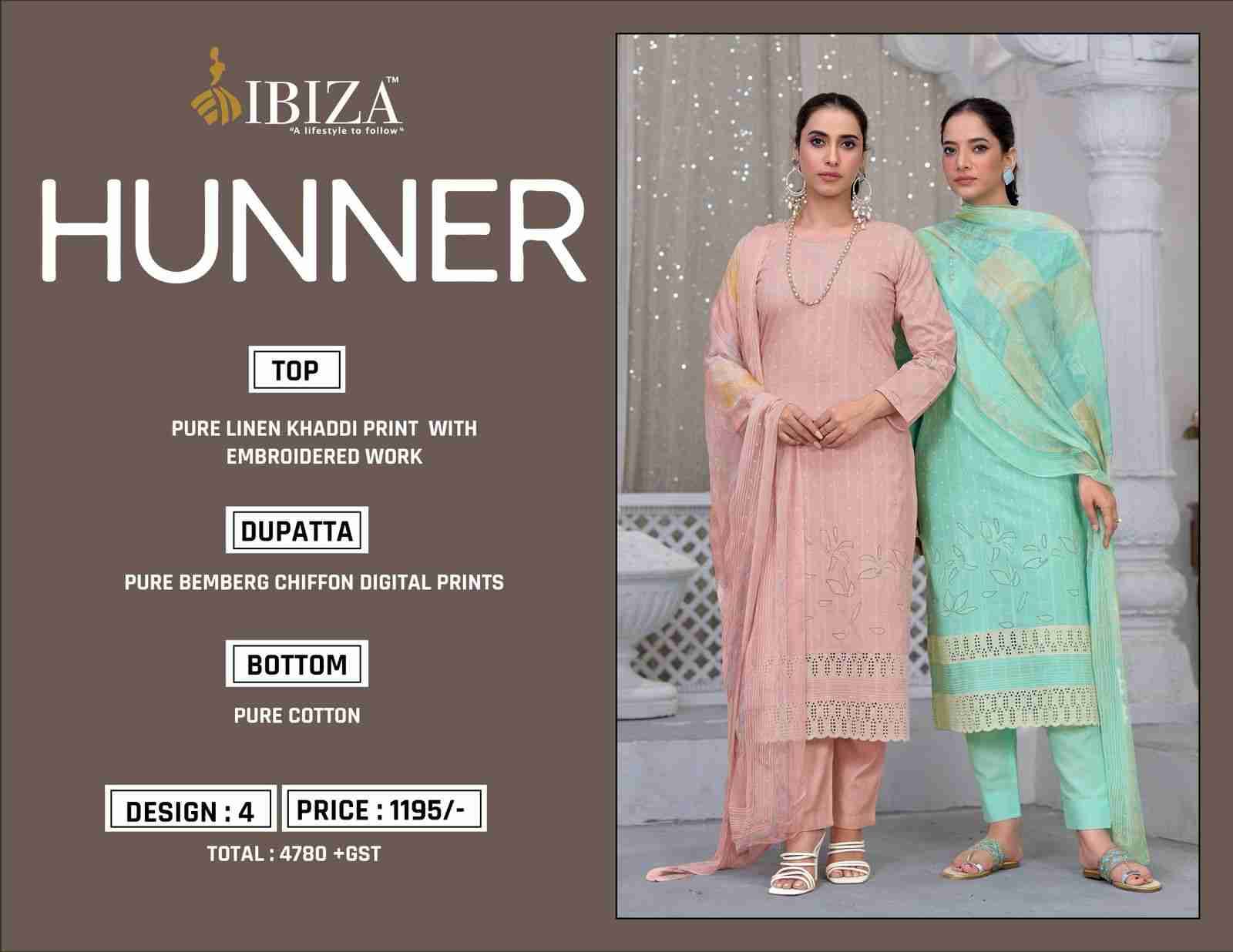 Hunner By Ibiza 2071 To 2074 Series Beautiful Festive Suits Colorful Stylish Fancy Casual Wear & Ethnic Wear Pure Linen Khadi Dresses At Wholesale Price