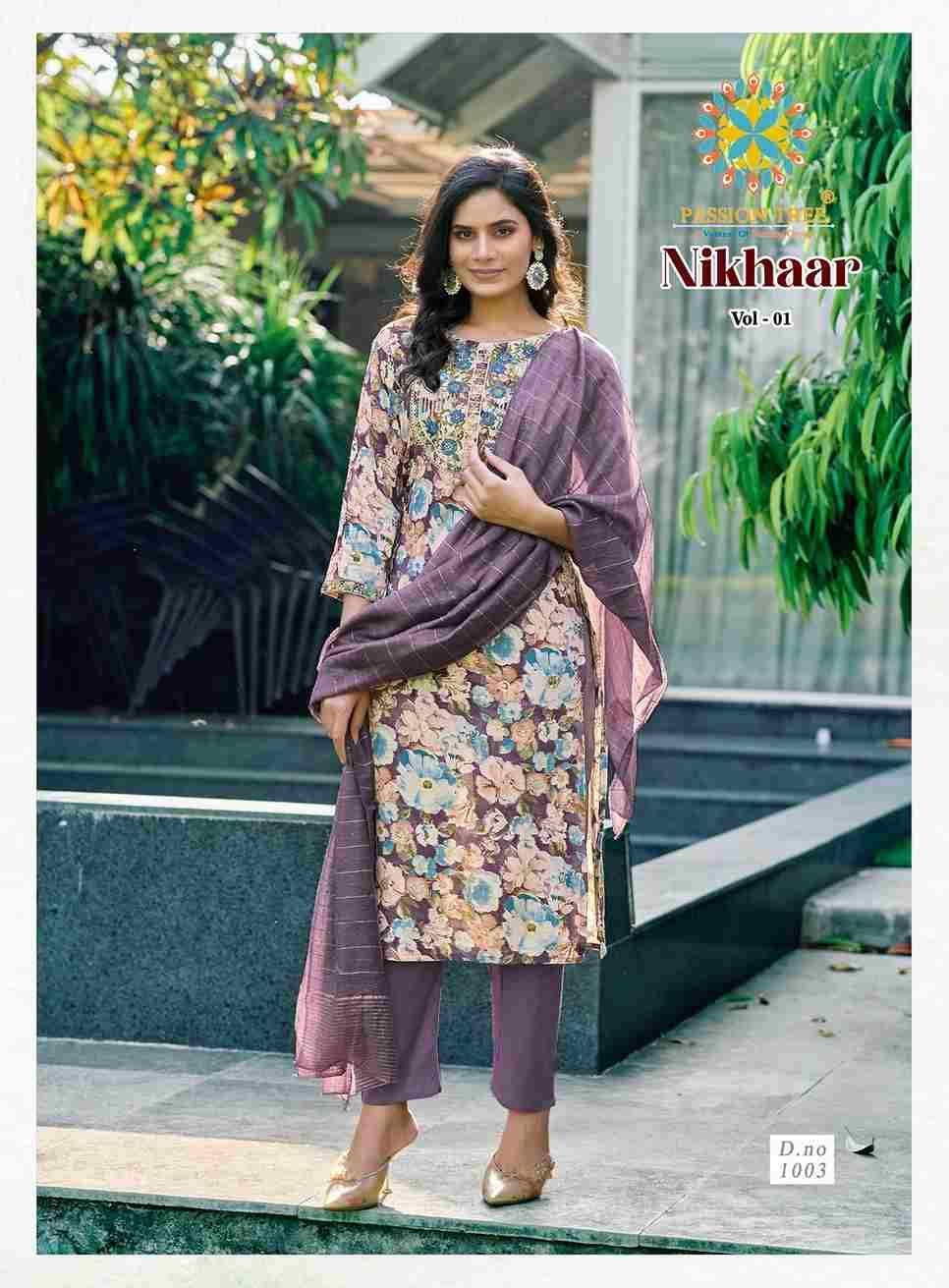 Nikhaar Vol-1 By Passion Tree 1001 To 1008 Series Beautiful Stylish Festive Suits Fancy Colorful Casual Wear & Ethnic Wear & Ready To Wear Rayon Foil Dresses At Wholesale Price