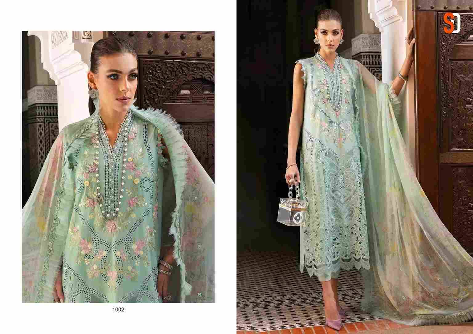 Maria-B Lawn By Shraddha Designer 1001 To 1008 Series Designer Pakistani Suits Beautiful Stylish Fancy Colorful Party Wear & Occasional Wear Pure Cotton Embroidered Dresses At Wholesale Price