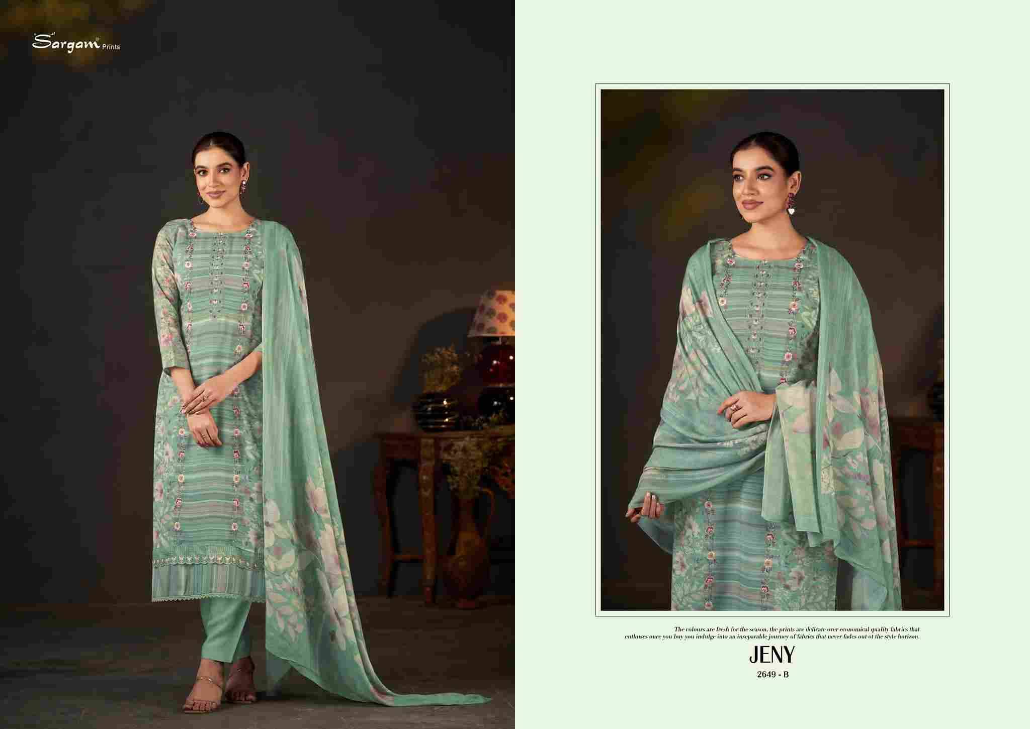 Jeny By Sargam Prints 2649-A To 2649-D Series Beautiful Festive Suits Colorful Stylish Fancy Casual Wear & Ethnic Wear Pure Viscose Muslin Dresses At Wholesale Price